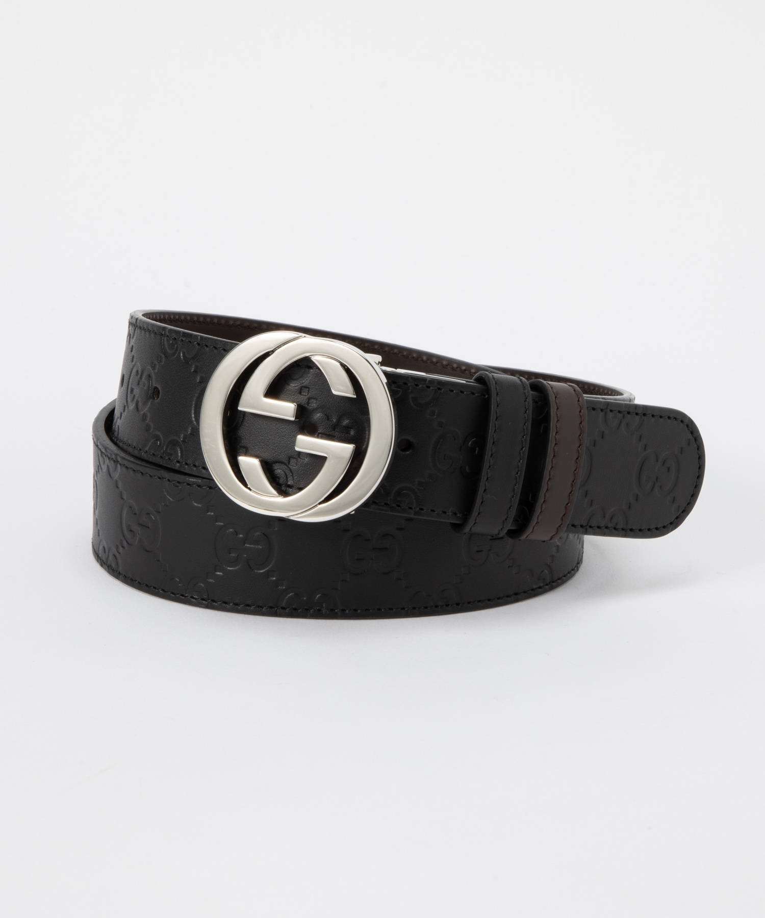 リバーシブル GUCCI◇ベルト/レザー/BLK/メンズ/473030 レザー ベルト