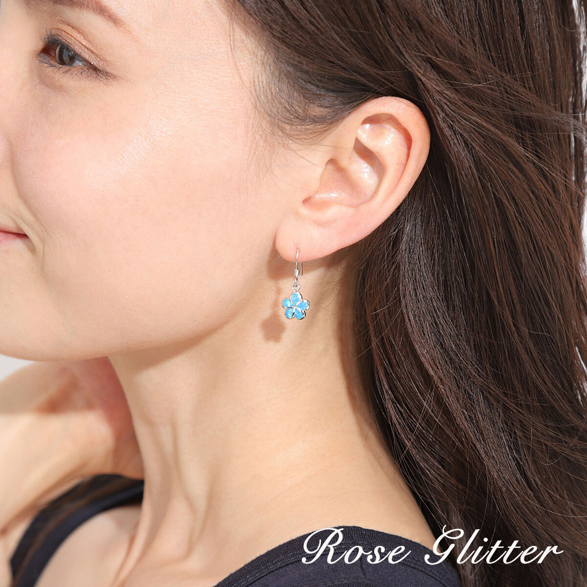 ピアス レディース オパール ハワイアンジュエリー プルメリア フック