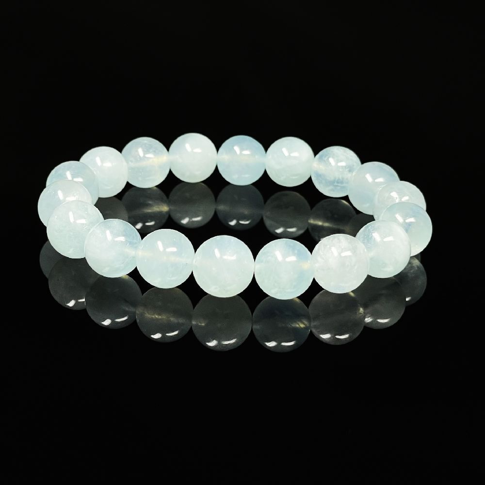 天使の石］アクアマリン ブレスレット 12ミリ 3月 誕生石 守護石