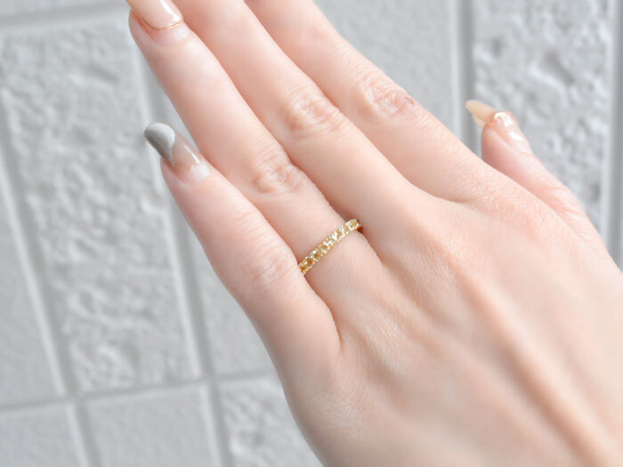 k10 リング シトリン 指輪 ホワイトゴールドk10 エタニティリング