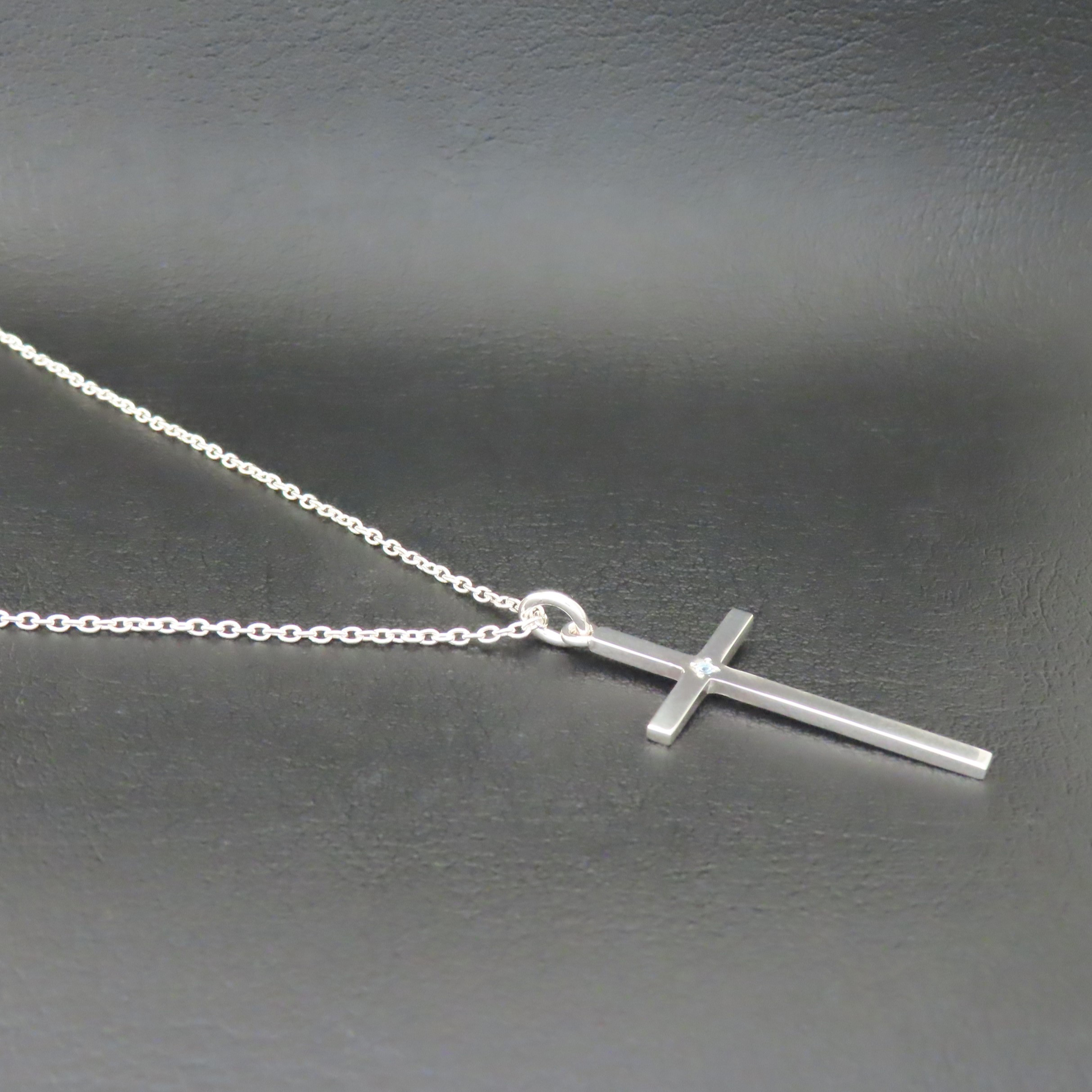 クロスネックレス シルバー925 【刻印無料】 十字架 クロス ネックレス