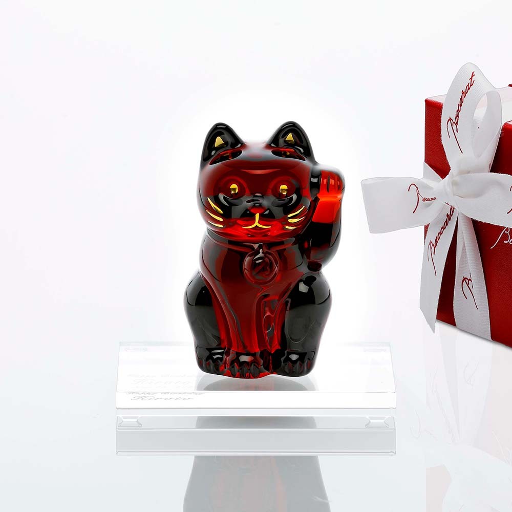 Baccarat バカラ まねき猫 レッド 10cm・SWAROVSKI スワロフスキー