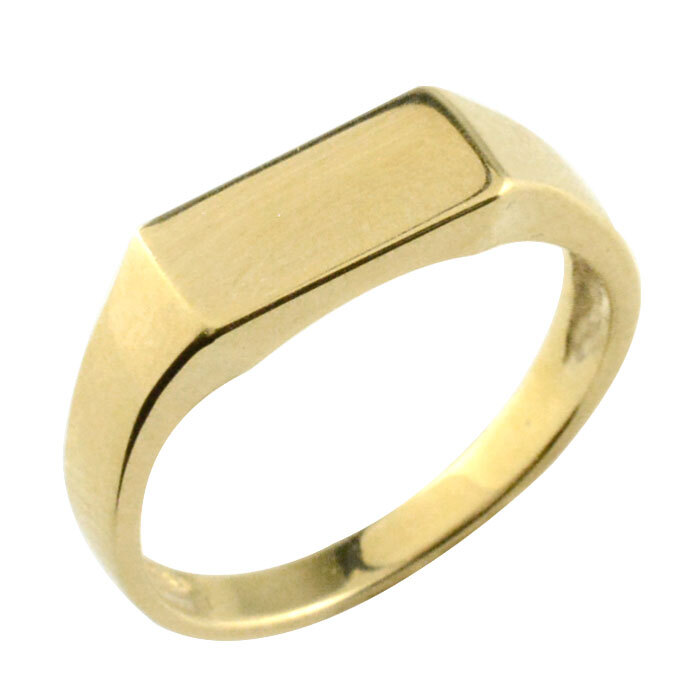 リング レディース k10 イエローゴールドk10 指輪 印台 長方形 スリム