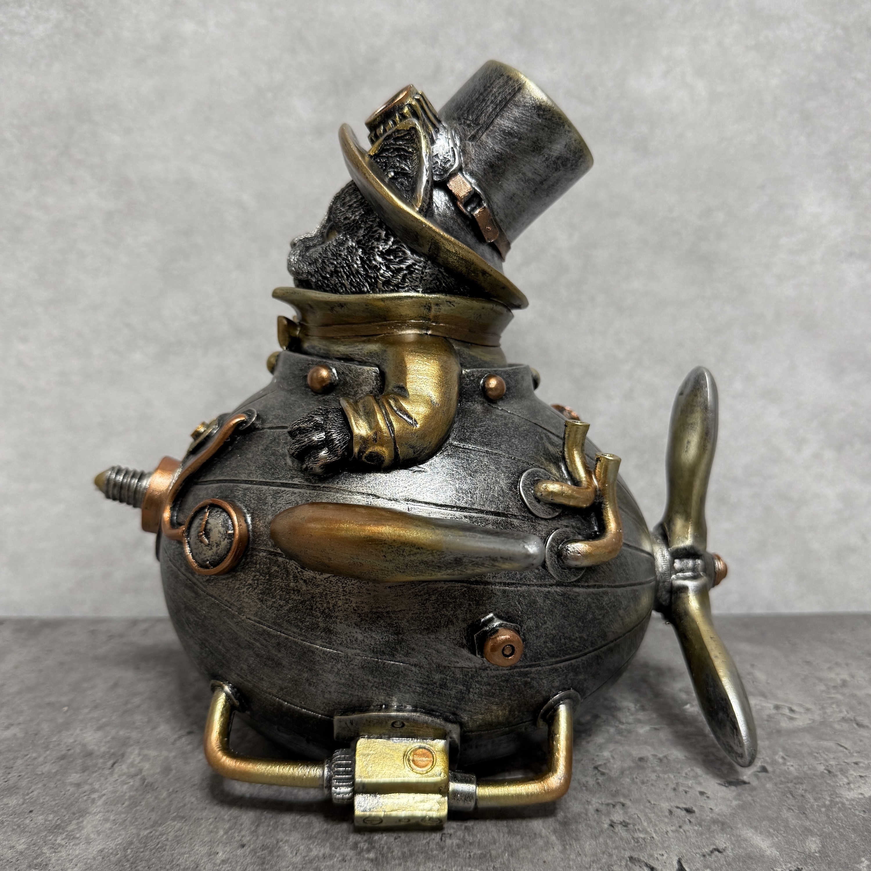 猫の置物 メカキャットB 飛行艇 高さ23cm かわいい おもしろオブジェ