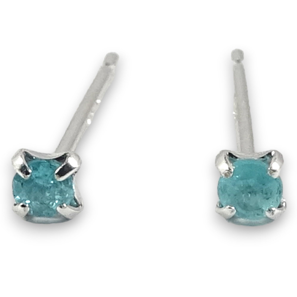 パライバトルマリンピアス K18WG 2mm / 計0.18ct ホワイトゴールド枠