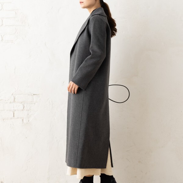 マックスマーラ コート ポルド ベルト付き グレー レディース Max Mara