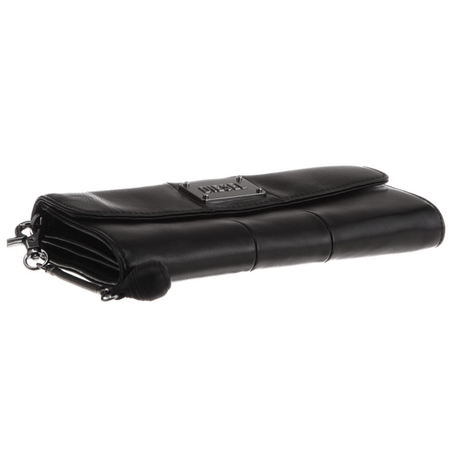 ディーゼル DIESEL 長財布 メンズ ブラック シルバー 本皮 財布 羊革