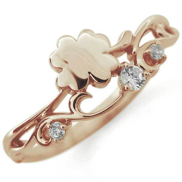 クローバーリング キュービックジルコニア シルバー アクセ ピンキー