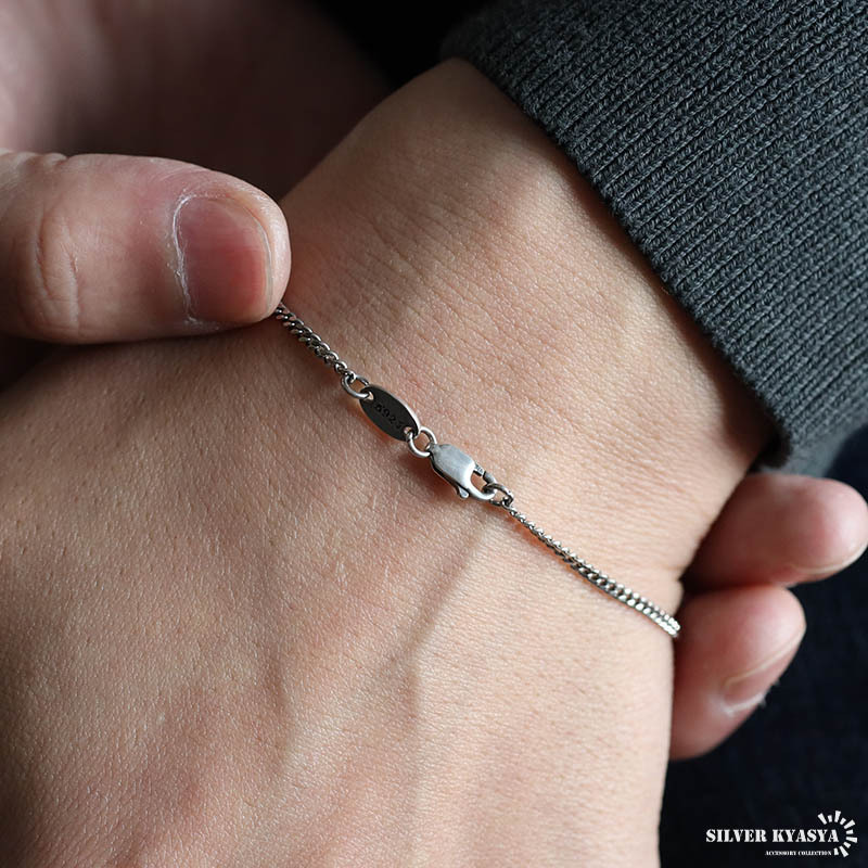 シルバー925 ブレスレット メンズ 喜平ブレスレット 幅2mm チェーン
