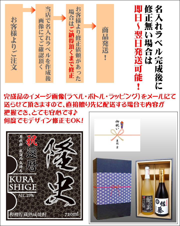 送料無料】「佐藤 白」芋焼酎と魔王の蔵が醸す名入れの焼酎ギフト