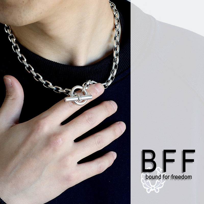 BFF ブランド シルバー925 マンテルネックレス 重厚 太幅 ごつめ
