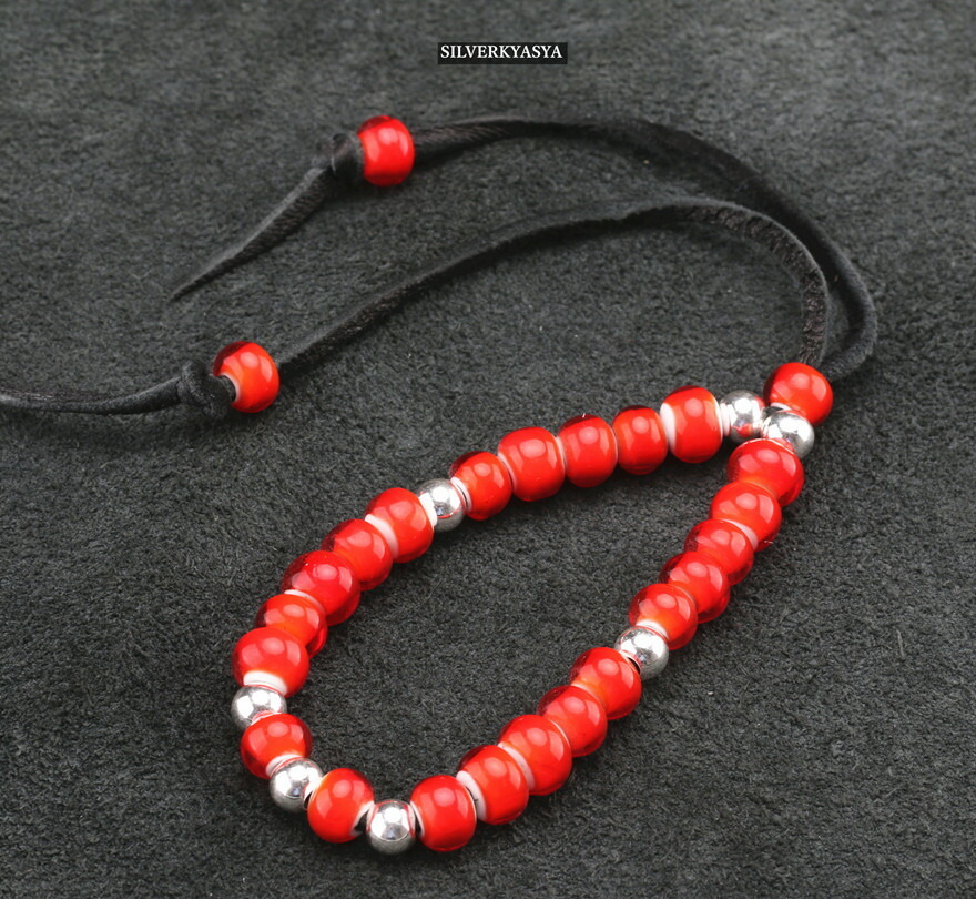 シルバー925 ホワイトハーツ ビーズ ブレスレット メンズ レディース