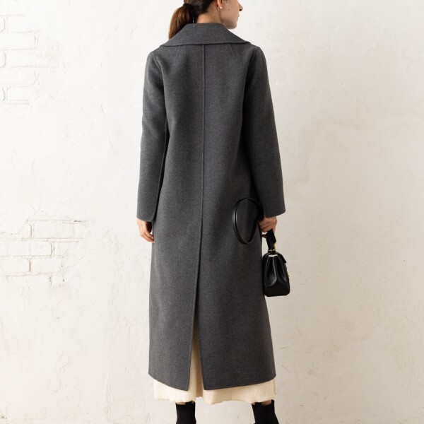 マックスマーラ コート ポルド ベルト付き グレー レディース Max Mara