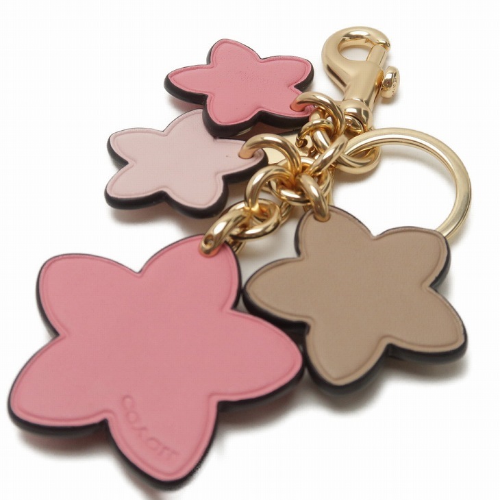 コーチ COACH キーホルダー レディース キーリング バッグチャーム 花