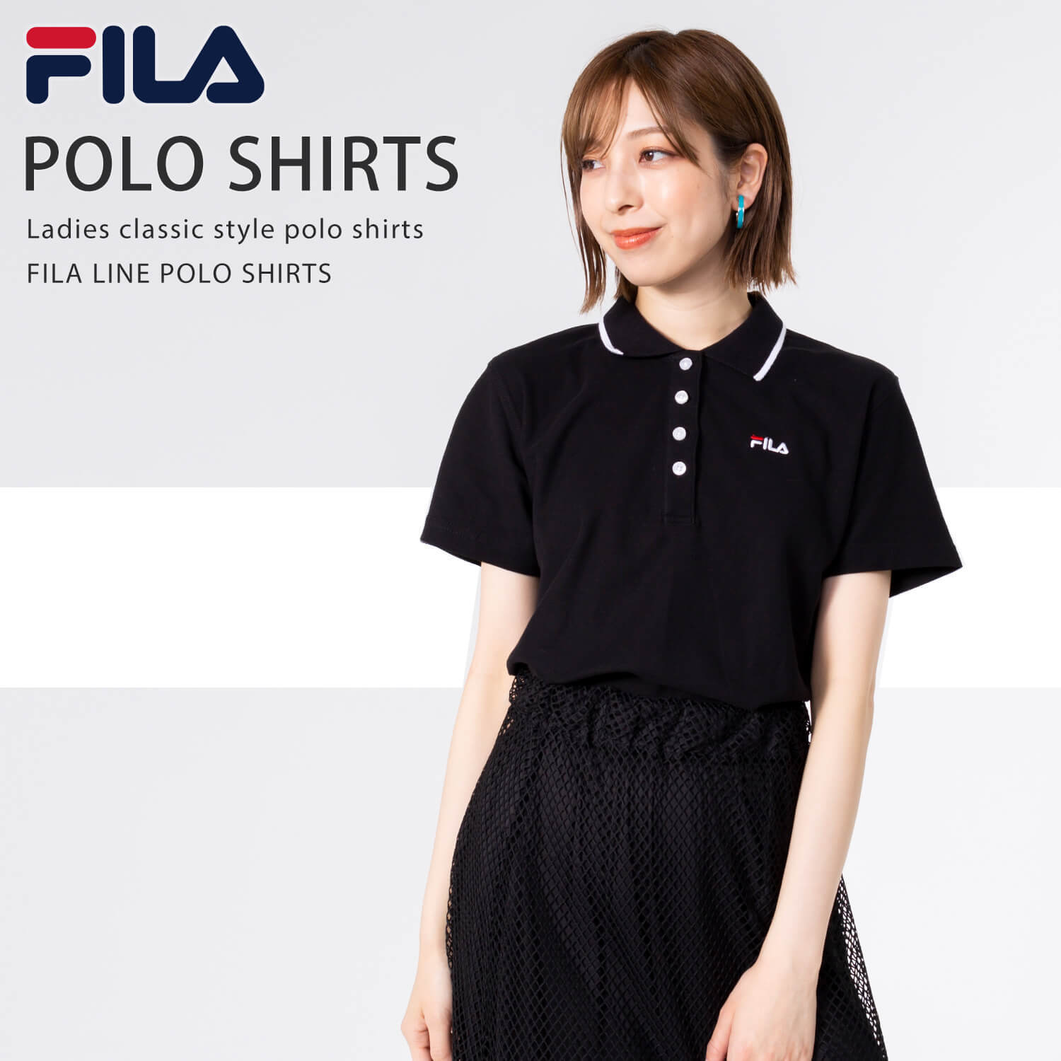 FILA フィラ ポロシャツ 半袖 レディース 綿100% コットン ワン