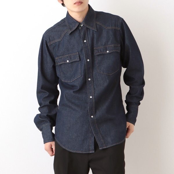 メゾンマルジェラ シャツ デニムシャツ ネイビー メンズ Maison