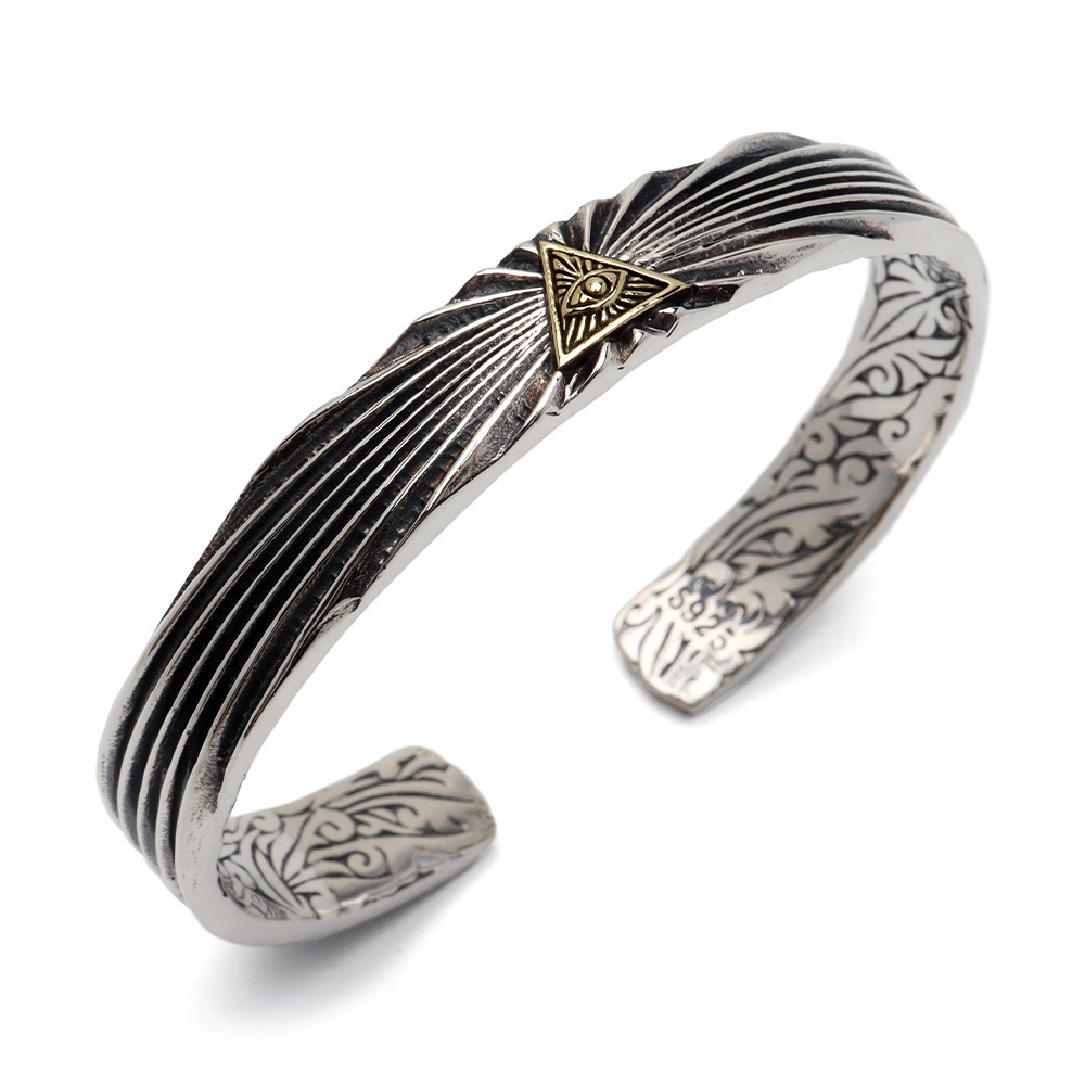 シルバー925 フリーメイソンバングル メンズ 腕輪 シルバーバングル 銀