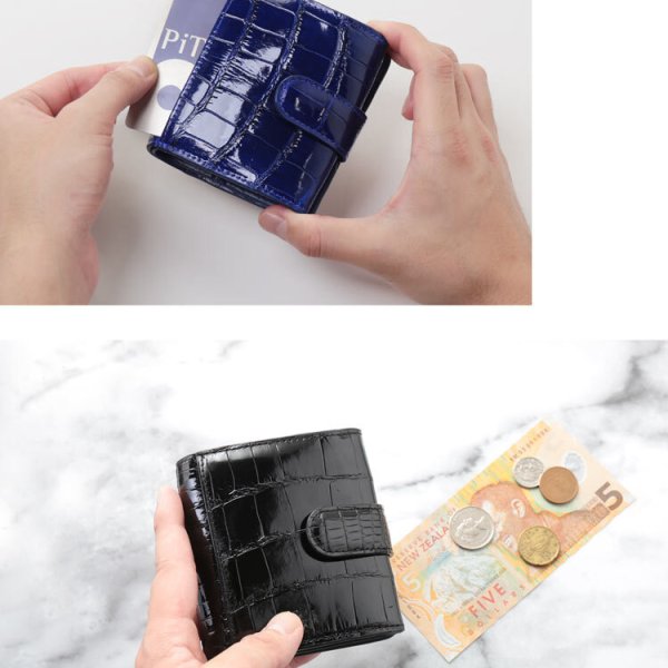 クロコダイル 財布 ミニ レディース ボックス型小銭入れ コンパクト
