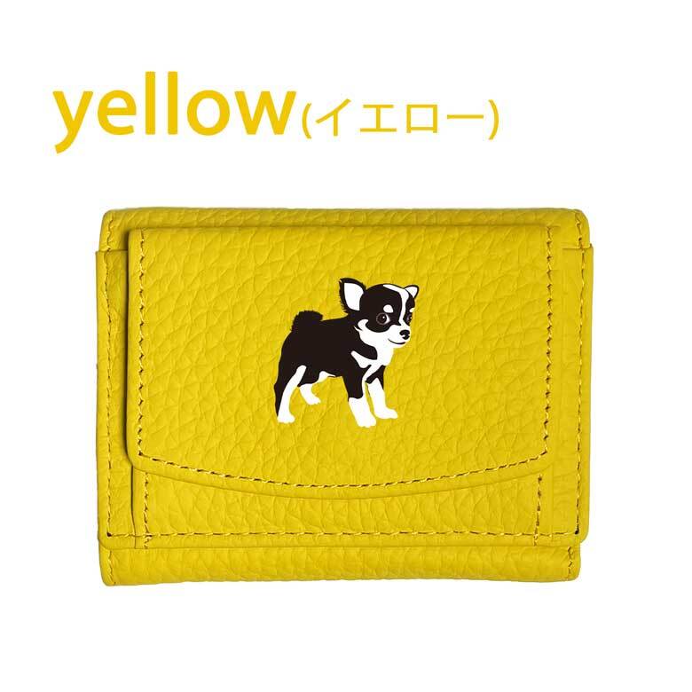 Fave チワワ ブラック＆タン 三つ折りミニ財布 三つ折り 財布 フル