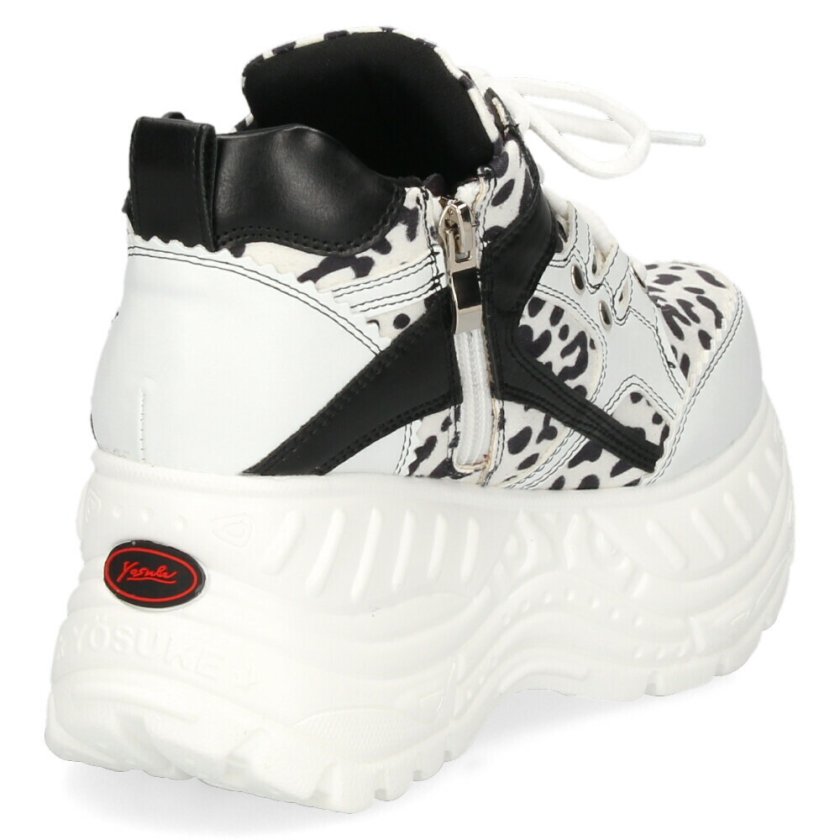 厚底スニーカー レディース ブラック ホワイト レースアップ シューズ