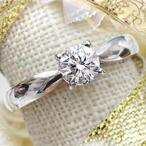 大特価】pt900 pt950【0.5ct】一粒 ダイヤモンド リング『drop』【4本