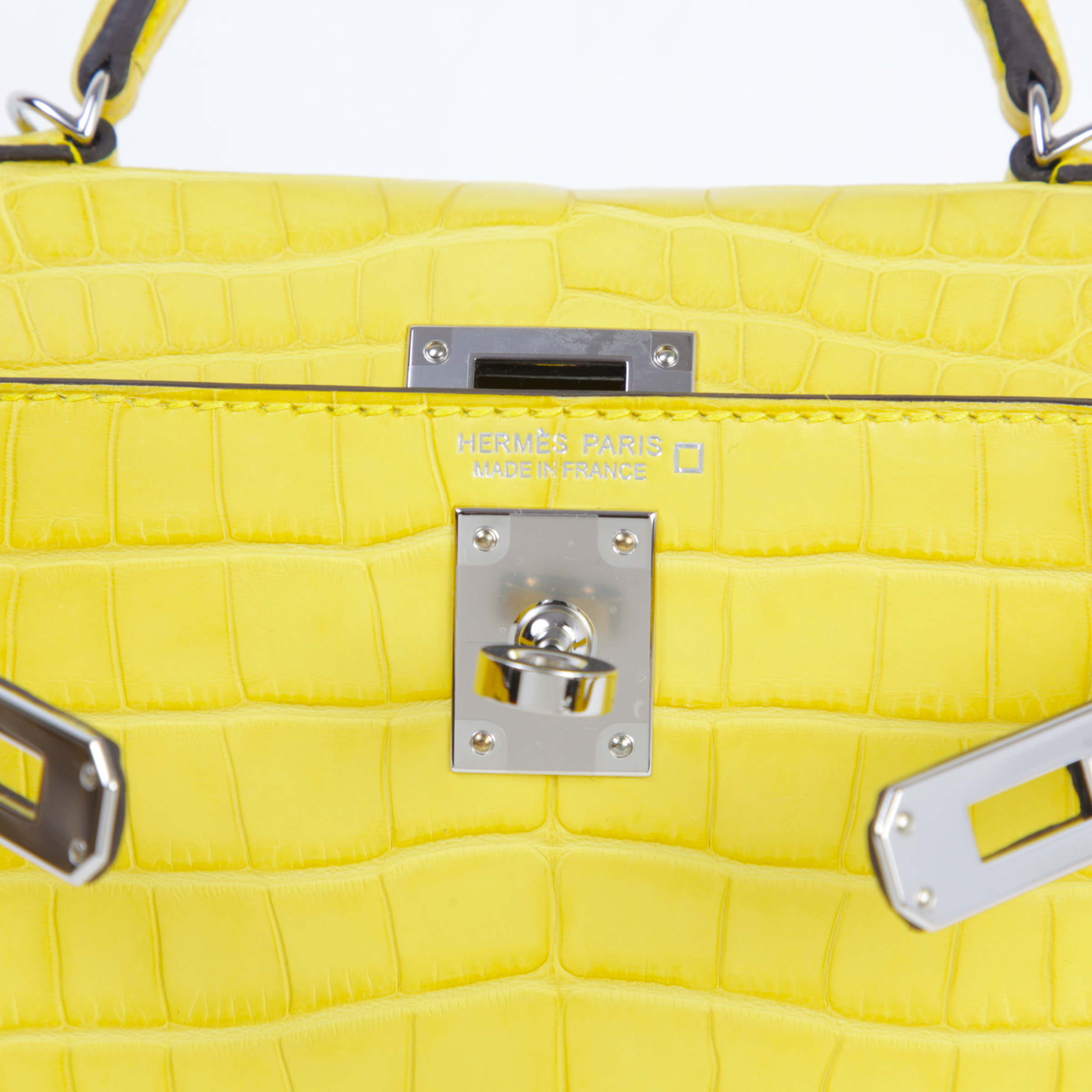 ランク SA HERMÈS エルメス ミニケリー2 ミモザ (M9) クロコダイル