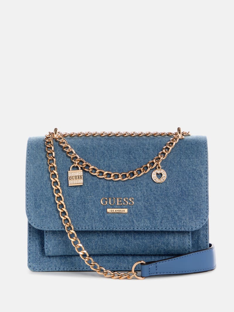 Beryln Denim Convertible Crossbody | GUESS Factory Ca