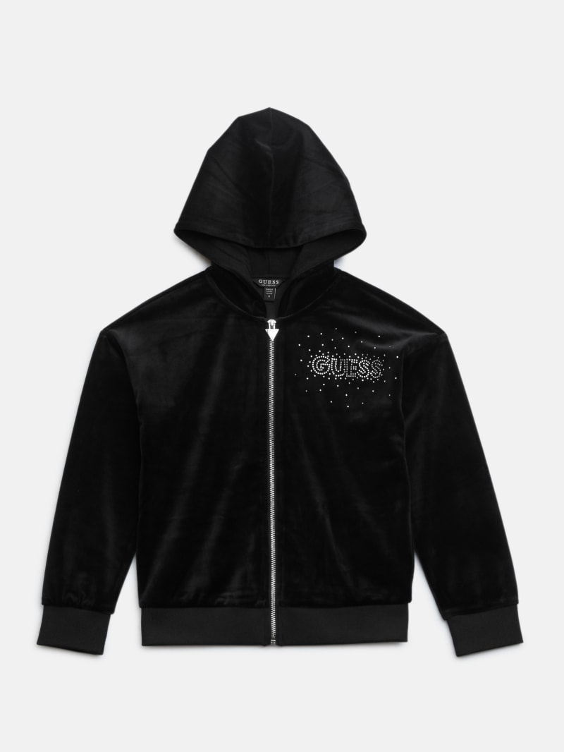 Velour Full-Zip Hoodie (7-14) | GUESS Factory