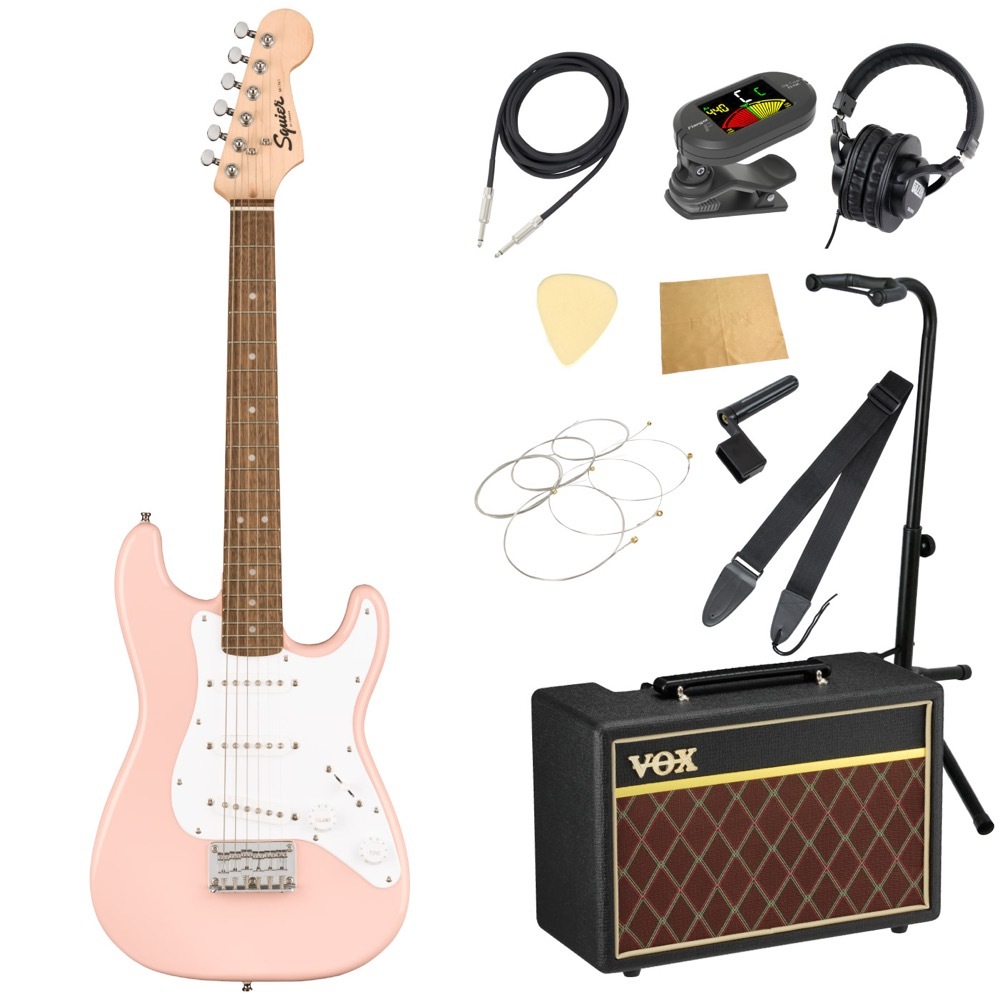 Squier by Fender Mini Stratocaster Laurel Fingerboard Shell Pink