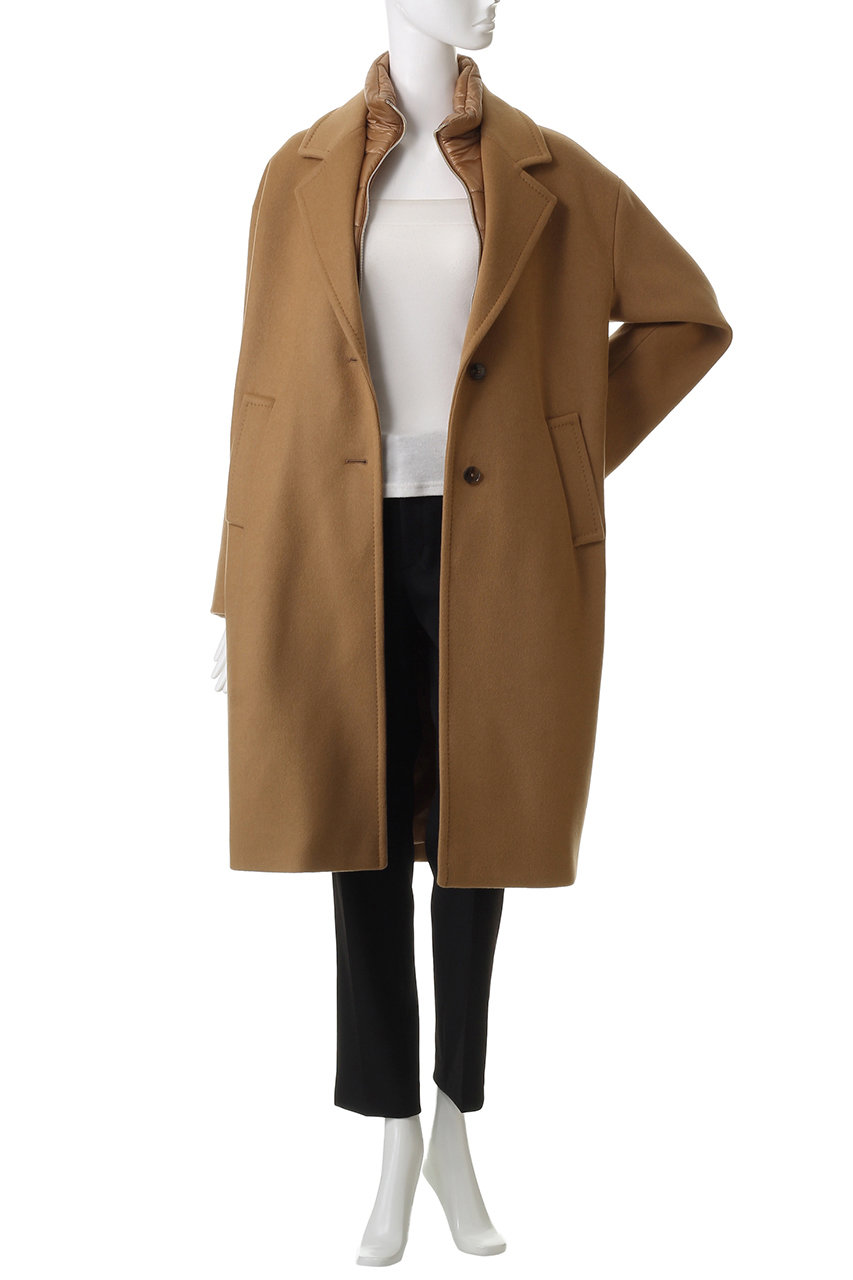 HERNO(ヘルノ)｜ウール中綿コンビ コート/キャメル の通販｜ELLESHOP