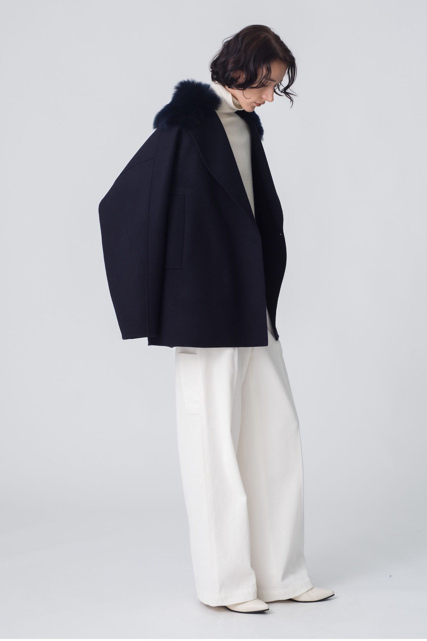 ebure(エブール)｜リュクスメルトン ショールカラーショートコート