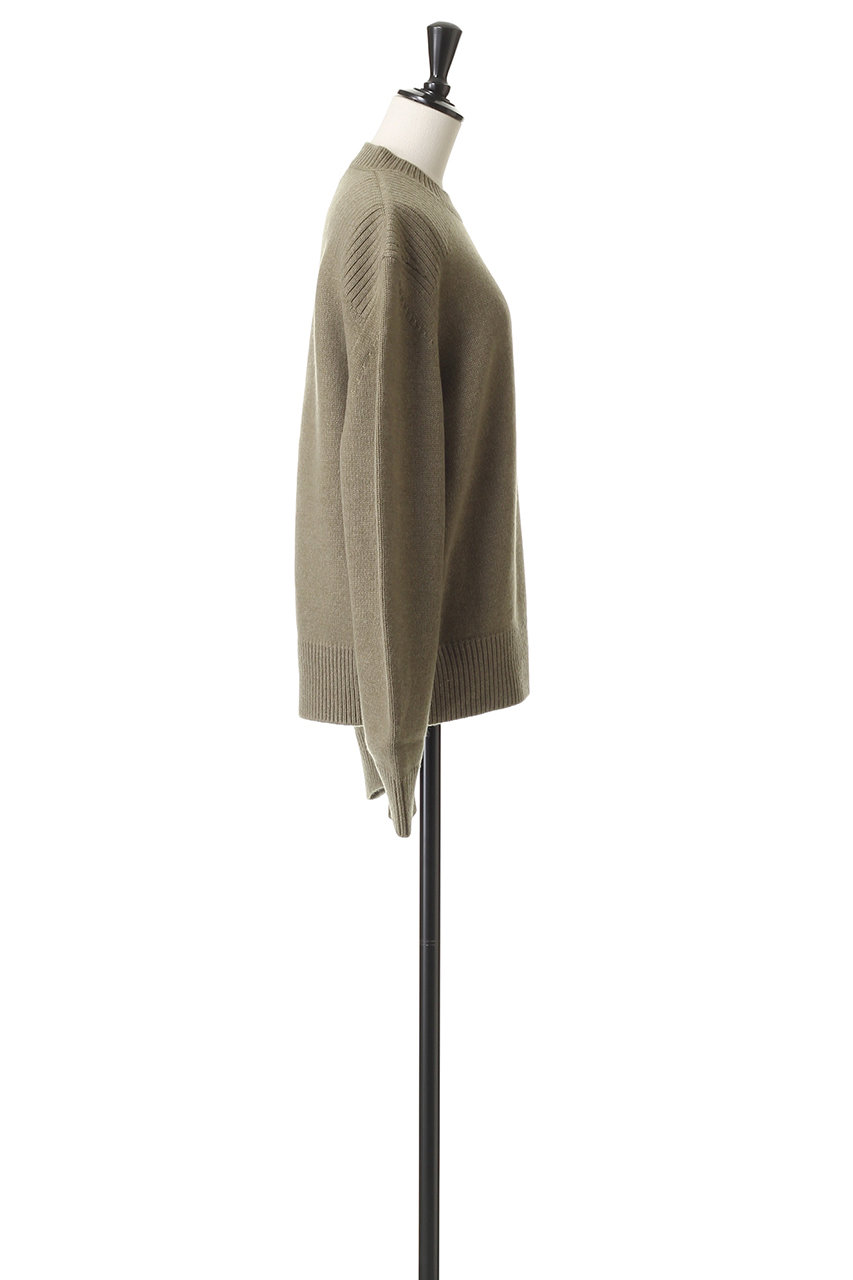 BLAMINK(ブラミンク)｜5Gウールカシミヤクルーネックニット/オリーブ