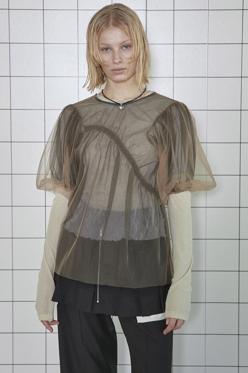 MAISON SPECIAL(メゾンスペシャル)｜2way Tulle Puff Sleeve Tops/2WAY