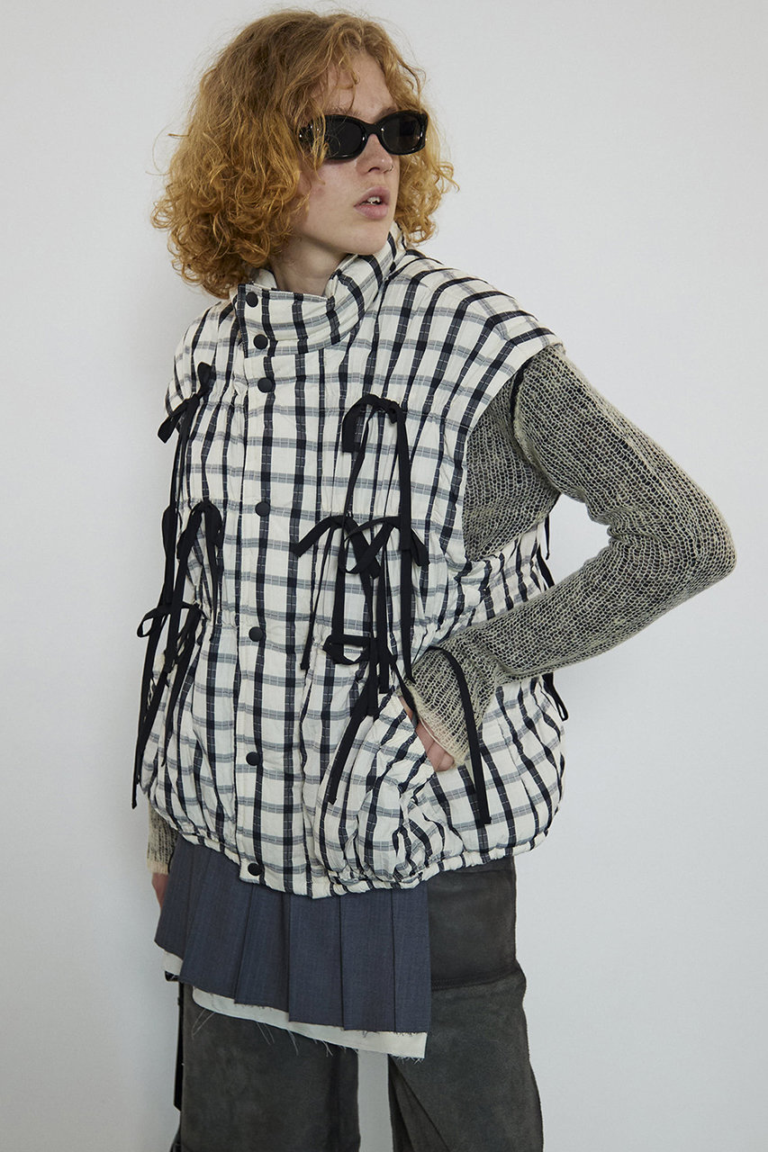 MAISON SPECIAL(メゾンスペシャル)｜2way Checkered Ribbon Puffer