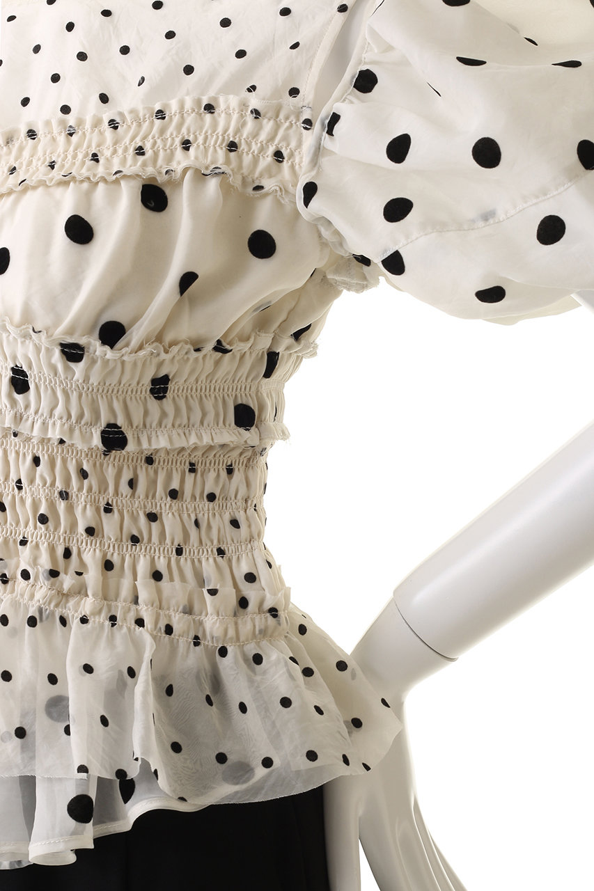 MAISON SPECIAL(メゾンスペシャル)｜2way Sleeve Dot Ruffle Blouse