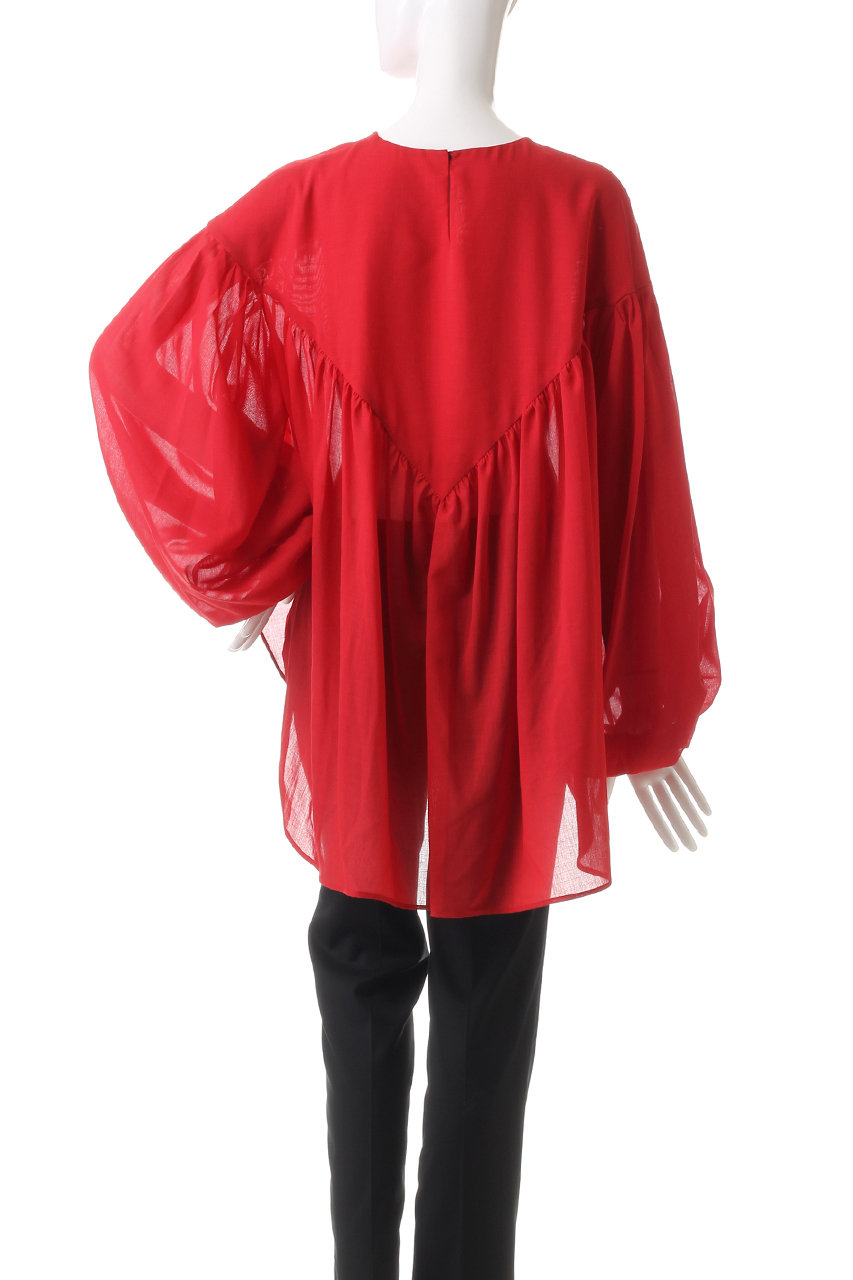 LE PHIL(ル フィル)｜ドライウールギャザーブラウス/ブラック の通販