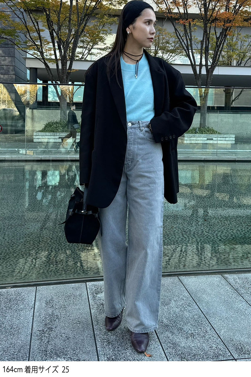 STUNNING LURE(スタニングルアー)｜rワイドレッグデニム/グレー の