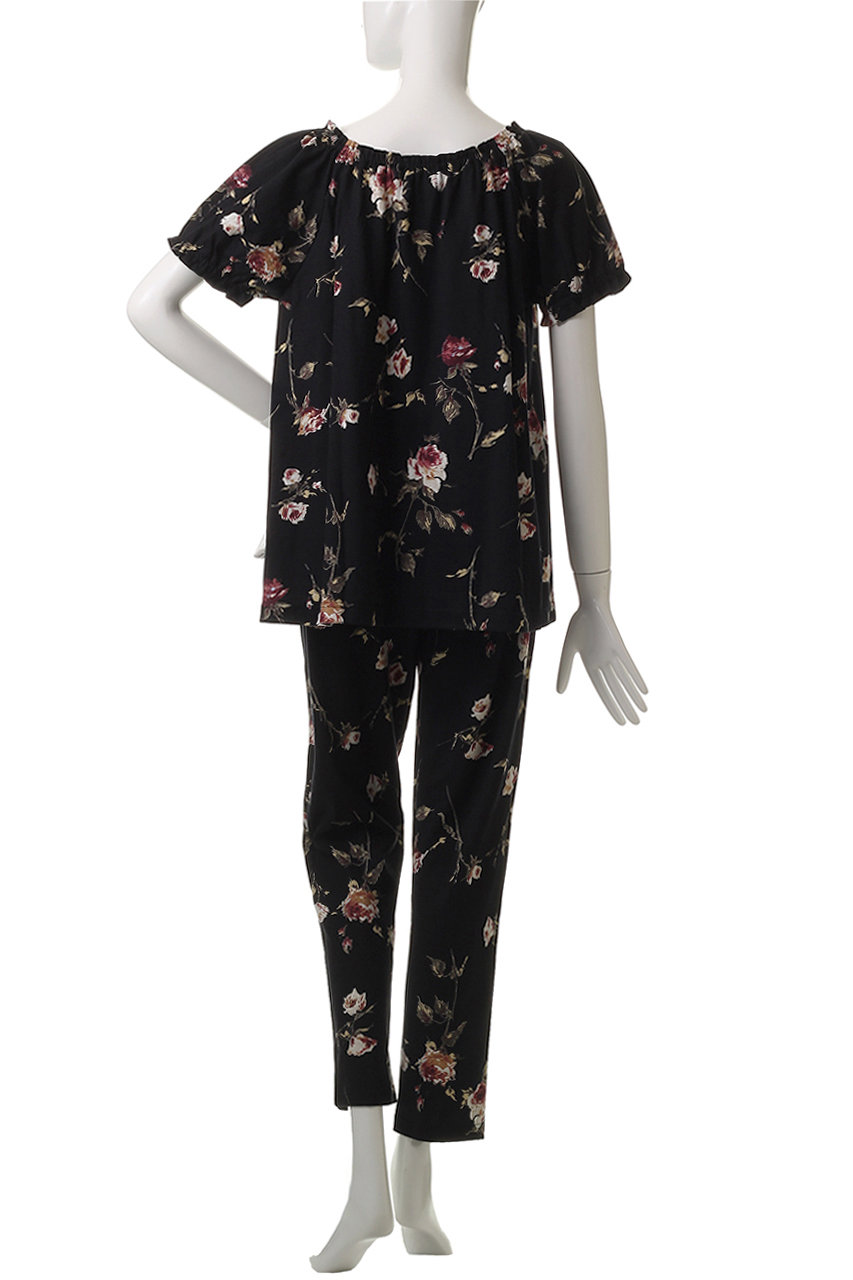 IKUKO(イクコ)｜SZ天竺花柄プリント フロントレースパジャマ