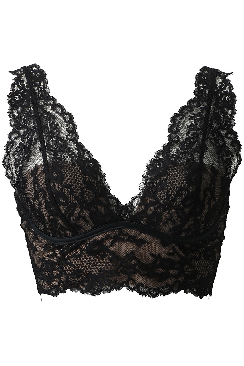 Yue(ユエ)｜(C70～)リバーレース ノンワイヤーブラ/ブラック の通販