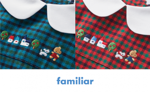 80cm・青系ファミリアチェック】【ファミリア（familiar）】ワンピース