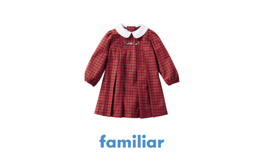 90cm・青系ファミリアチェック】【ファミリア（familiar）】ワンピース