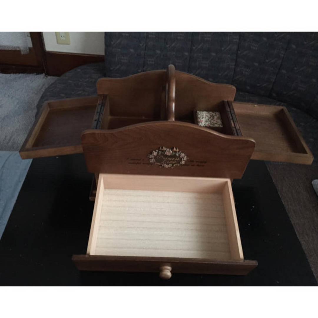 箱あり】G-wood 裁縫箱 木製 アンティーク ソーイングボックス 木箱の