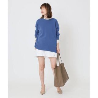 DEUXIEME CLASSE - fluffy スムース クルーネック プルオーバー ブルー