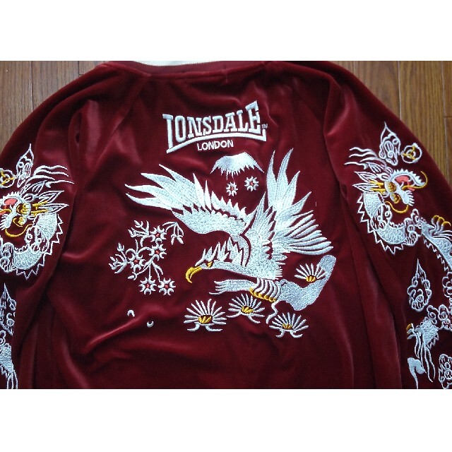 LONSDALE ロンズデール スカジャン 刺繍 イーグル ドラゴン ベロアの