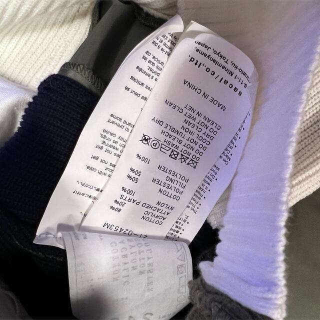 sacai - sacai サカイ 21SS ニット切替 ライダース ジャケット サイズ1