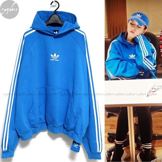 BALENCIAGA - 2 新品 バレンシアガ アディダス フーディ ブルー