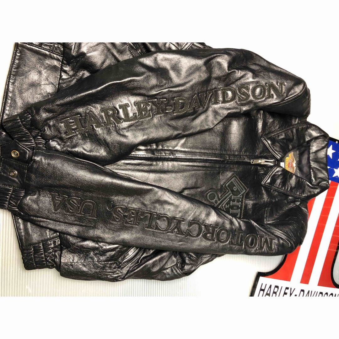Harley Davidson - 【稀少！全面刺繍！入手困難】美品羊革ハーレー