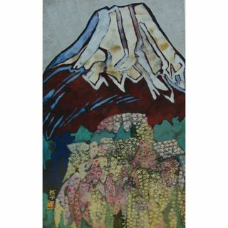 TOMOYUKI・友之、「夜桜と親子梟」、証明書付、額付、絵画 油絵 油彩画
