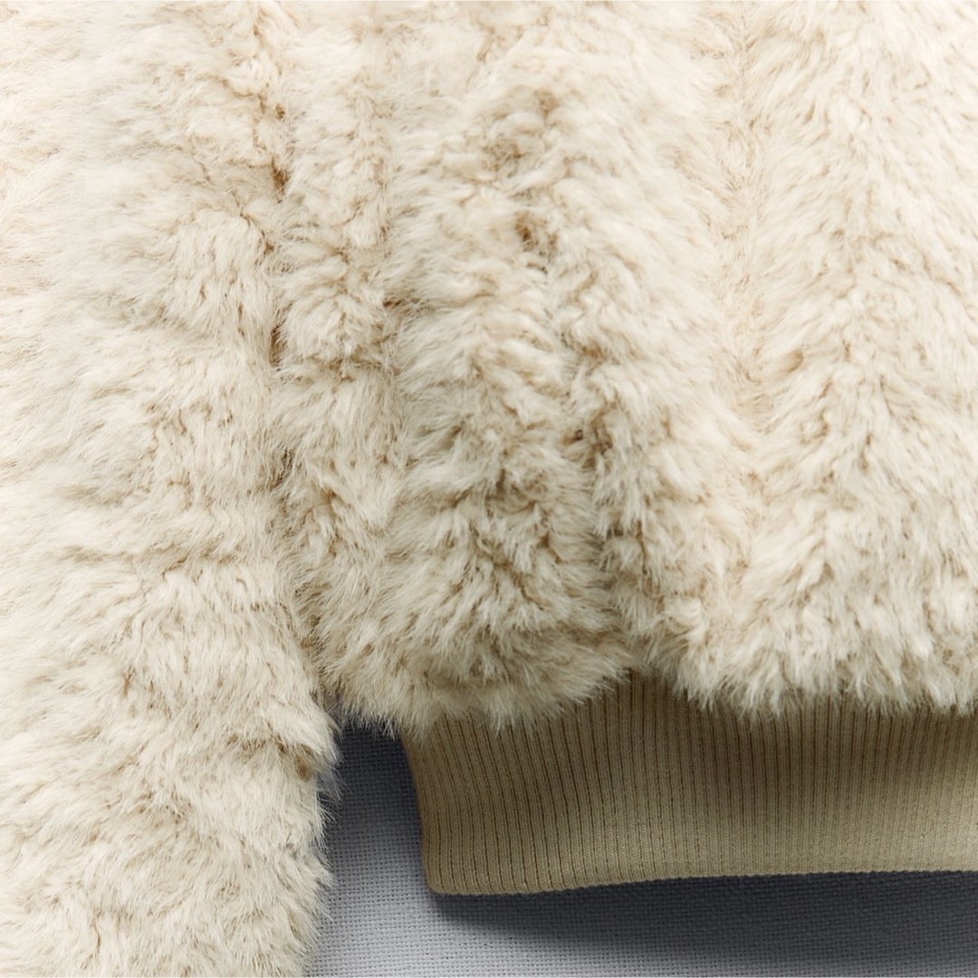 ZARA - ZARA フェイクファークロップドボンバージャケット エクリュ XL