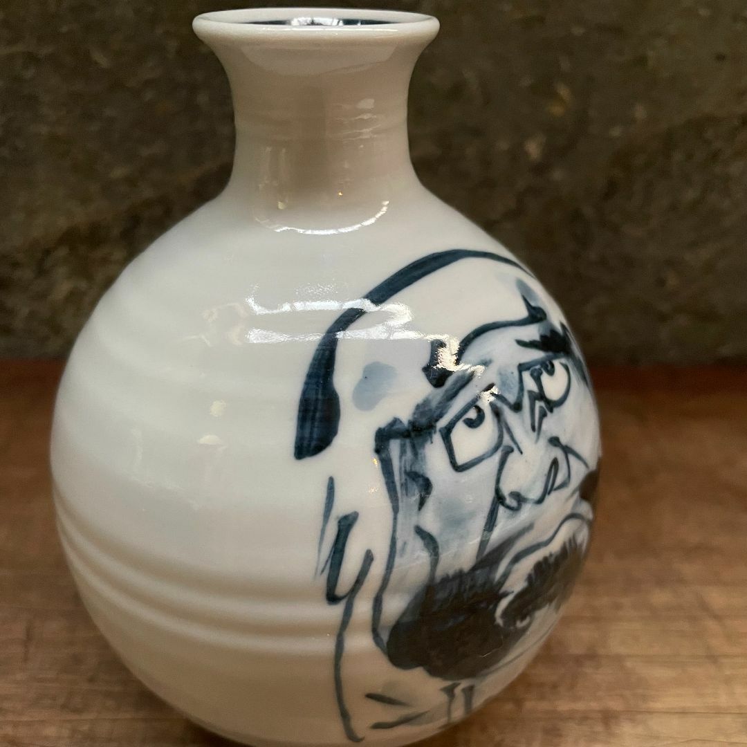 初代 村田幸之介 達磨 徳利 共箱 酒器 六斎 平安 六齋 だるま 未使用